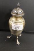 A HALLMARKED SILVER FOOTED CASTOR