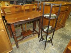 A SMALL EDWARDIAN TABLE AND A DUMB WAITER (2) S/D