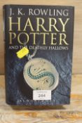 A J K ROWLING FIRST EDITION HARRY POTTER AND THE DEATHLY HALLOWS BOOK