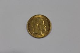 AN EDWARD VII HALF SOVEREIGN DATED 1908