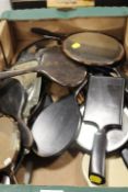 A TRAY OF ASSORTED HAND MIRRORS