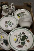 A TRAY OF PORTMEIRION BOTANIC GARDEN DINNERWARE ETC TO INCLUDE PLATES, BOWLS
