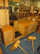 A RETRO STAG DRESSING TABLE AND THREE DRAW CHEST (2)
