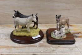 TWO BORDER FINE ARTS STYLE DONKEY FIGURES