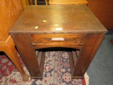 A SMALL OAK ART DECO STYLE DESK W CM