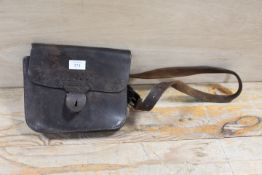 AN ANTIQUE LEATHER LOCAL INTEREST LEATHER SATCHEL - HANDSWORTH LAUNDRY