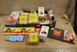 A TRAY OF VINTAGE CIGARS, CIGARETTES ETC