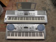 A YAMAHA PORTABLE GRAND DGX-205 KEYBOARD WITH A YAMAHA PSR-75 KEYBOARD ( NO MAINS ADAPTORS )