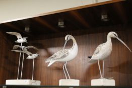 THREE MODERN WOODEN SEABIRD DISPLAY MODELS