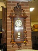 AN ANTIQUE SMALL VIENNA WALLCLOCK - PENDULUM H-92 CM