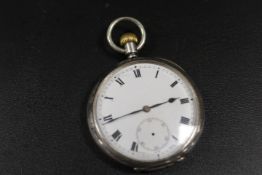 A GENTS ANTIQUE SILVER POCKET WATCH BY ZENITH