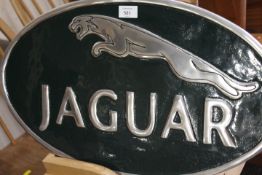***A LARGE ALUMINIUM JAGUAR PLAQUE**