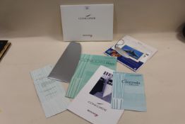 A FOLDER CONTAINING VARIOUS CONCORDE EPHEMERA