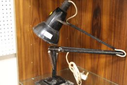 A VINTAGE ANGLEPOISE LAMP ON STEPPED SQUARE BASE