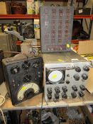 A MILITARY OSCILLOSCOPE CT 436, AVO ALL WAVE OSCILLATOR AND A NETWORK RESISTANCE BLOCK