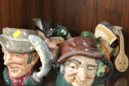 A COLLECTION OF FIVE ASSORTED CHARACTER JUGS TO INCLUDE ROYAL DOULTON