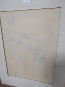 A CHALK STUDY OF A MALE NUDE