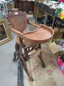 AN EDWARDIAN METAMORPHIC HIGH CHAIR