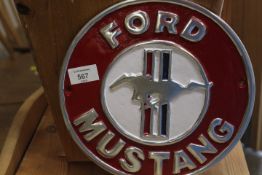 ***AN ALUMINIUM MUSTANG PLAQUE**