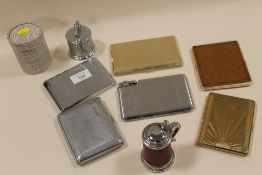 A SELECTION OF VINTAGE CIGARETTE CASES ETC TO INCLUDE AN UNUSUAL COMBINATION CIGARETTE CASE AND