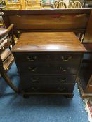 A 19TH CENTURY SMALL MAHOGANY WASHSTAND CABINET W-63 CM