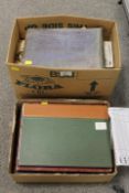 STAMP COLLECTION - RANGES IN ALBUMS, ENVELOPES ETC., IN TWO BOXES WITH PARTICULARLY GOOD RHODES,