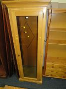 A MODERN GLAZED FLOOR STANDING DISPLAY CABINET WITH GLASS SHELVES W 71 CM