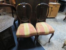 A PAIR OF 19TH CENTURY MAHOGANY SALON CHAIRS