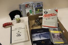 A TRAY CONTAINING MASSEY/FERGUSON TRACTOR MEMORABILIA