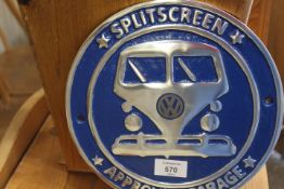 ***A VW SPLIT SCREEN PLAQUE**