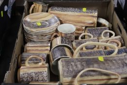 A TRAY OF PRICE KENSINGTON BARK EFFECT COFFEE SET