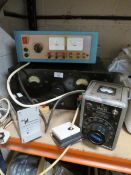 FOUR VARIOUS VARIABLE POWER SUPPLIES TO INCLUDE A STEEL CASE MILITARY EXAMPLE, VARIAC AND CONTIL