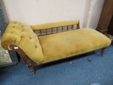 AN EDWARDIAN CHAISE LONGUE