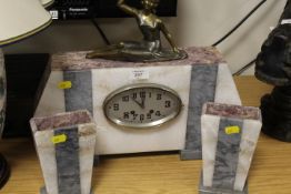 VINTAGE LARGE ART DECO GARNITURE CLOCK