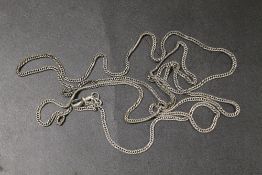 ANTIQUE HEAVY HALLMARKED SILVER MUFF / LONG CHAIN