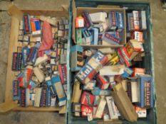 TWO TRAYS CONTAINING VARIOUS BOXED RADIO VALVES