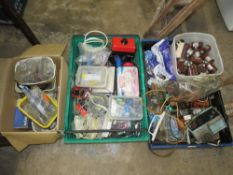 A LARGE SELECTION OF ELECTRONIC COMPONENTS TO INCLUDE POTENTIOMETERS, DIODE, RESISTORS, ETC