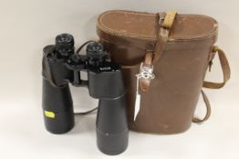 A LEATHER CASED SET OF 20 X 60 WRAY OF LONDON BINOCULARS