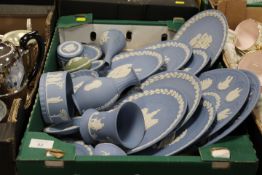 A TRAY OF WEDGWOOD JASPER WARE