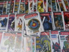A BOX CONTAINING 2000AD COMICS FEATURING JUDGE DREDD, RUNNING FROM PROGRAMME NUMBERS 1040 TO 1179