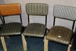 THREE MODERN HARLEQUIN DINING CHAIRS