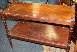 A VICTORIAN MAHOGANY THREE TIER BUFFET W-107 CM