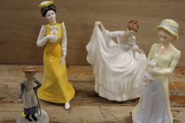 A COLLECTION OF FOUR FIGURINES TO INCLUDE ROYAL DOULTON PAMELA