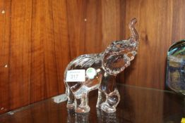 A WATERFORD CRYSTAL ELEPHANT