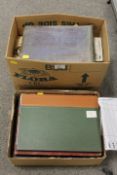 STAMP COLLECTION - RANGES IN ALBUMS, ENVELOPES ETC., IN TWO BOXES WITH PARTICULARLY GOOD RHODES,
