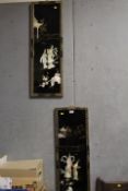 TWO JAPANESE STYLE SHIBAYAMA WALL HANGINGS