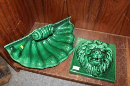 TWO MODERN CERAMIC MAJOLICA STYLE WALL HANGINGS