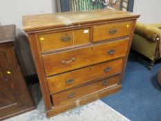 AN EDWARDIAN FIVE DRAWER CHEST W-104 CM