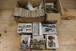 OVER 220 EARLY CENTURY POSTCARDS TO INCLUDE MILITARY EXAMPLES AND SILENT FILM STARS TO AN