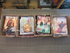 FOUR BOXES OF 2000AD JUDGE DREDD COMICS FROM MIXED ERAS 2008 / 09 AND 2013 / 14 TO INCLUDE PROGRAMME